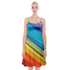 Rainbow Spaghetti Strap Velvet Dress by NSGLOBALDESIGNS2
