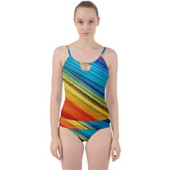 Rainbow Cut Out Top Tankini Set by NSGLOBALDESIGNS2