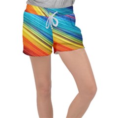 Rainbow Women s Velour Lounge Shorts by NSGLOBALDESIGNS2