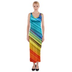 Rainbow Fitted Maxi Dress by NSGLOBALDESIGNS2