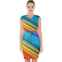 Rainbow Capsleeve Drawstring Dress  by NSGLOBALDESIGNS2