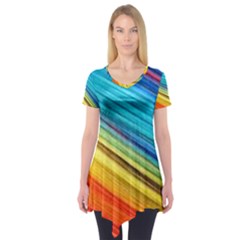 Rainbow Short Sleeve Tunic  by NSGLOBALDESIGNS2