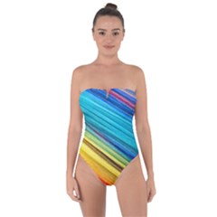Rainbow Tie Back One Piece Swimsuit by NSGLOBALDESIGNS2