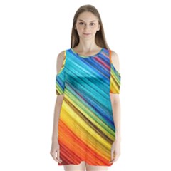 Rainbow Shoulder Cutout Velvet One Piece by NSGLOBALDESIGNS2