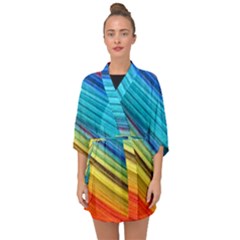 Rainbow Half Sleeve Chiffon Kimono by NSGLOBALDESIGNS2
