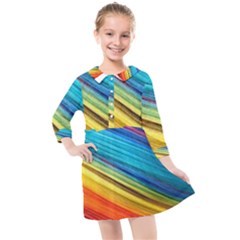 Rainbow Kids  Quarter Sleeve Shirt Dress by NSGLOBALDESIGNS2