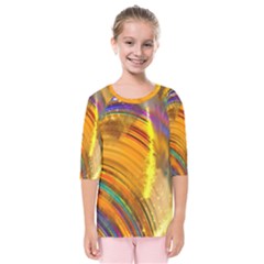 Orange Pink Sketchy Abstract Arch Kids  Quarter Sleeve Raglan Tee