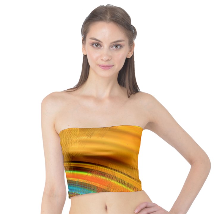 Orange Pink Sketchy Abstract Arch Tube Top