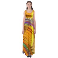 Orange Pink Sketchy Abstract Arch Empire Waist Maxi Dress by bloomingvinedesign