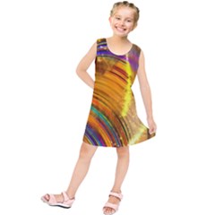 Orange Pink Sketchy Abstract Arch Kids  Tunic Dress by bloomingvinedesign