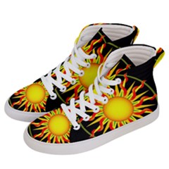 Mandala Sun Graphic Design Men s Hi-top Skate Sneakers by Simbadda