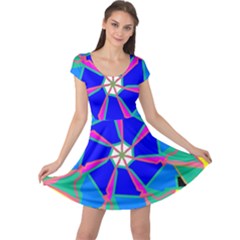 Mandala Wheel Pattern Ornament Cap Sleeve Dress by Simbadda