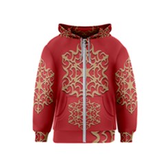 Ornament Flower Pattern Jewelry Kids  Zipper Hoodie