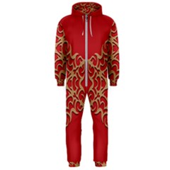 Ornament Flower Pattern Jewelry Hooded Jumpsuit (men)  by Simbadda