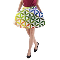 Mandala Rainbow Colorful Reiki A-line Pocket Skirt by Simbadda