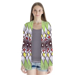 Mandala Model Figure Graphics Drape Collar Cardigan