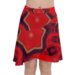 Chakra Art Heart Healing Red Chiffon Wrap Front Skirt