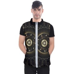 Fractal Gold Mandala Fractal Art Men s Puffer Vest