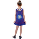 Mandala Abstract Fractal Patriotic Kids  Cross Back Dress View2