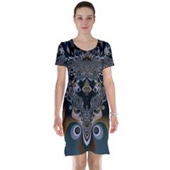 Art Pattern Fractal Art Artwork Design Short Sleeve Nightdress by Simbadda