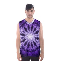 Fractal Mandala Background Purple Men s Basketball Tank Top by Simbadda