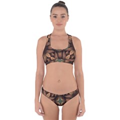 Pattern Moroccan Print Geometric Cross Back Hipster Bikini Set by Simbadda