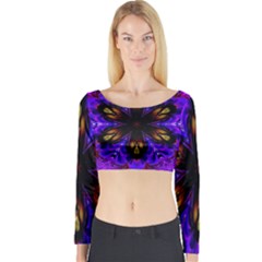 Abstract Art Abstract Background Long Sleeve Crop Top