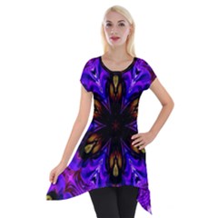 Abstract Art Abstract Background Short Sleeve Side Drop Tunic