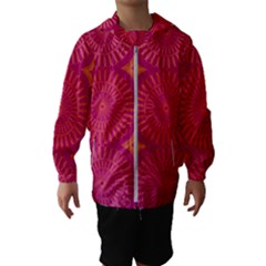 Flower Wheel Chakra Mandala Modern Hooded Windbreaker (kids) by Simbadda