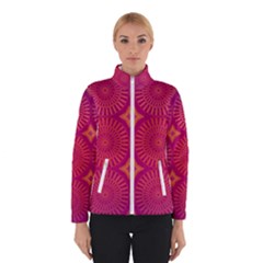 Flower Wheel Chakra Mandala Modern Winter Jacket by Simbadda