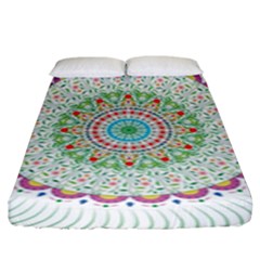 Flower Abstract Floral Fitted Sheet (king Size) by Simbadda