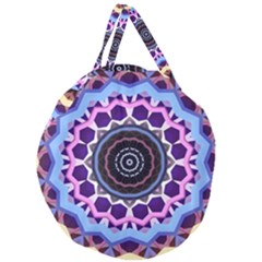 Mandala Art Design Pattern Giant Round Zipper Tote by Simbadda