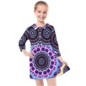Mandala Art Design Pattern Kids  Quarter Sleeve Shirt Dress View1
