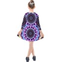 Mandala Art Design Pattern Kids  Quarter Sleeve Shirt Dress View2