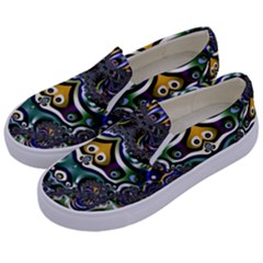 Fractal Art Artwork Design Pattern Kids  Canvas Slip Ons by Simbadda