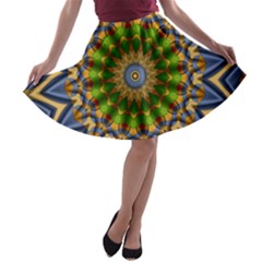 Abstract Antique Art Background Pattern A-line Skater Skirt by Simbadda