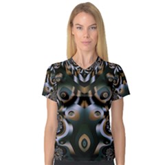 Art Fractal Artwork Design V-Neck Sport Mesh Tee