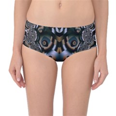 Art Fractal Artwork Design Mid-Waist Bikini Bottoms