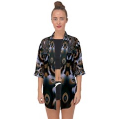 Art Fractal Artwork Design Open Front Chiffon Kimono