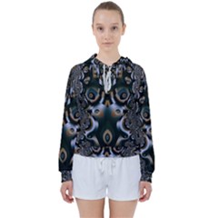 Art Fractal Artwork Design Women s Tie Up Sweat