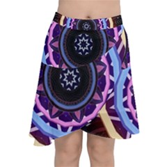 Mandala Art Design Pattern Chiffon Wrap Front Skirt