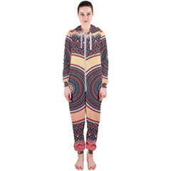 Ornamental Shape Concentric Round Hooded Jumpsuit (ladies)  by Simbadda