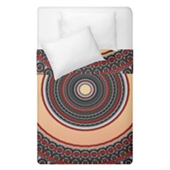 Ornamental Shape Concentric Round Duvet Cover Double Side (single Size) by Simbadda