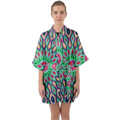 3d Abstract Art Abstract Background Quarter Sleeve Kimono Robe by Simbadda