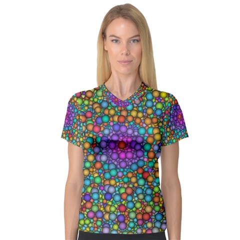 Points Mandala Kaleidoscope V-neck Sport Mesh Tee by Simbadda