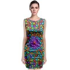 Points Mandala Kaleidoscope Classic Sleeveless Midi Dress by Simbadda