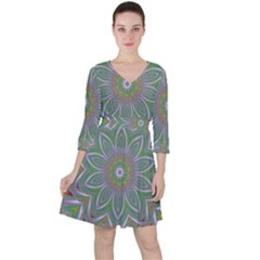 Abstract Art Colorful Texture Ruffle Dress by Simbadda