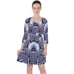 Pattern Fractal Art Artwork Design Ruffle Dress