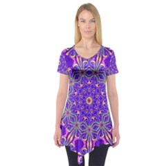 Abstract Art Abstract Background Short Sleeve Tunic  by Simbadda