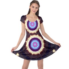 Mandala Art Design Pattern Cap Sleeve Dress